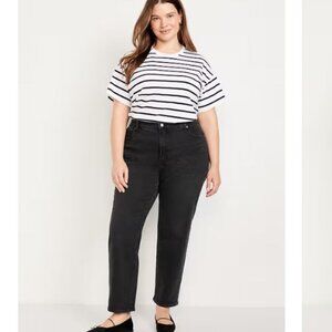 Old Navy High Rise OG Straight Black Jeans | 16P